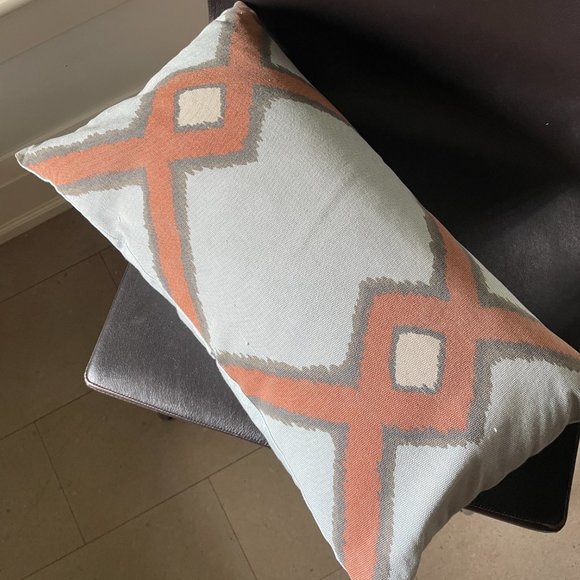 West Elm Bolster Pillow with feather pillow insert. 12" x 21". 100% cotton case - Picture 5 of 6